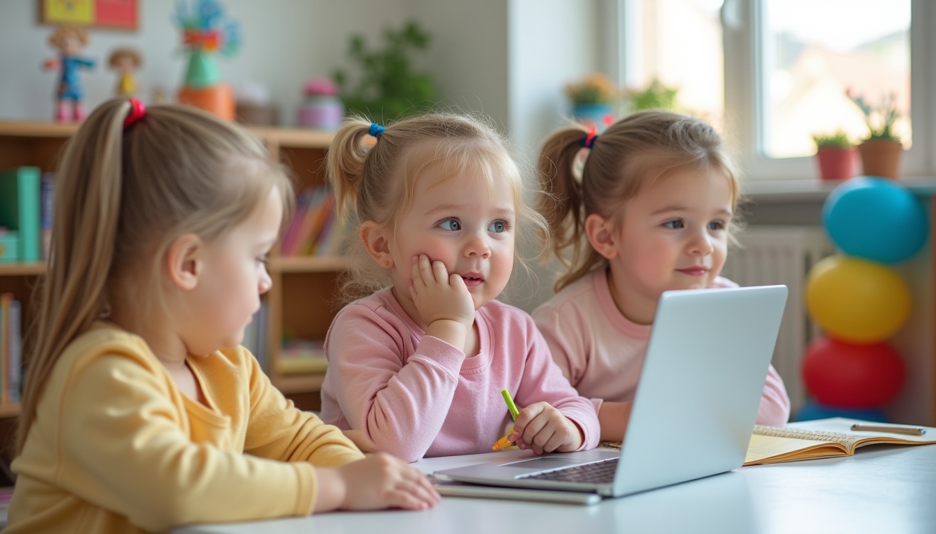 Copii fericiți jucându-se într-o grădiniță privată modernă din Ploiești